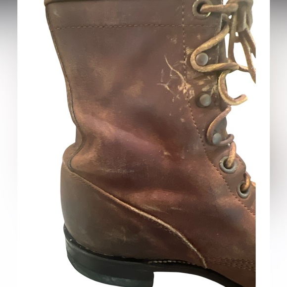 Justin Women’s‎ Leather Western Cowboy Boots Brown 6.5B Made in USA Vintage - Picture 6 of 8